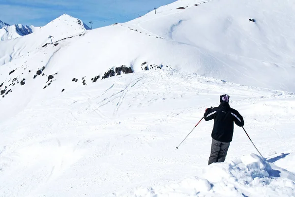 Descida Elbrus Escalada Para Pico Mais Alto Europa Elbrus — Fotografia de Stock