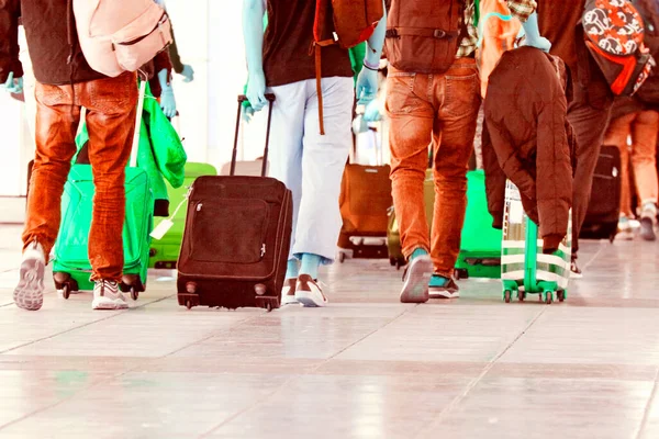 Ansturm Gepäck Flughafen Reise Zum Coronavirus — Stockfoto