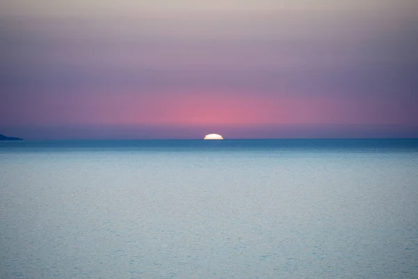 Puesta Sol Mar Egeo Pavo Paisaje Marino — Foto de Stock