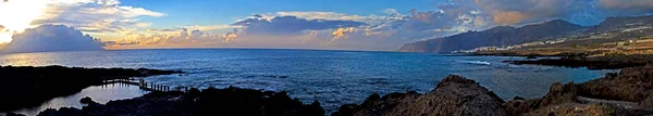 Ilha Tenarife Noite Pôr Sol Antes Chuva — Fotografia de Stock
