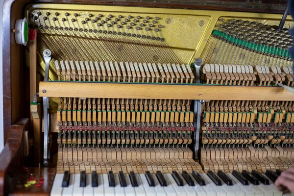 Zerlegtes Klavier Tasten Drücken Klang Hören Melodie Des Musikinstruments — Stockfoto