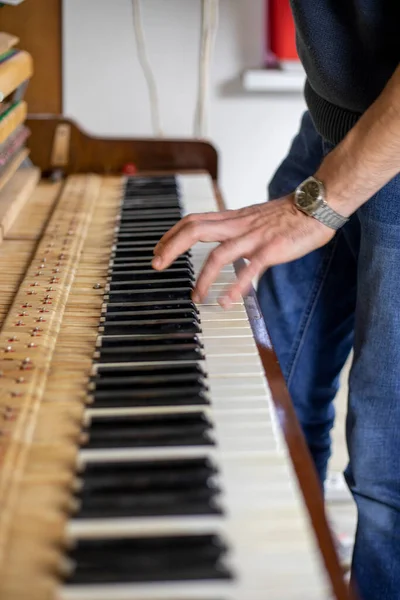 Klavier Stimmen Tasten Drücken Klang Hören Musikinstrumentenstimmen — Stockfoto