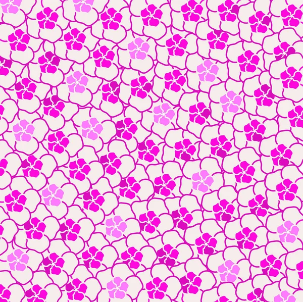 Patrón Con Flores Hibiscos Violeta Con Superposiciones Transparentes Vector — Foto de Stock
