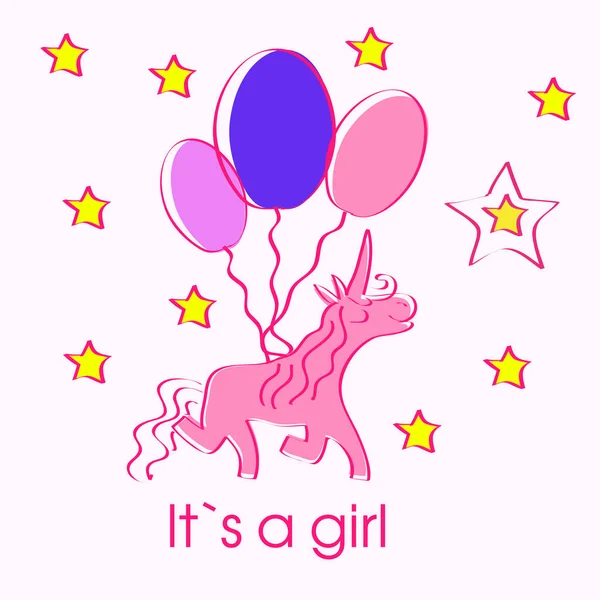 Feliz Aniversário Meninas Cartão Saudação Ilustração Vetor — Fotografia de Stock