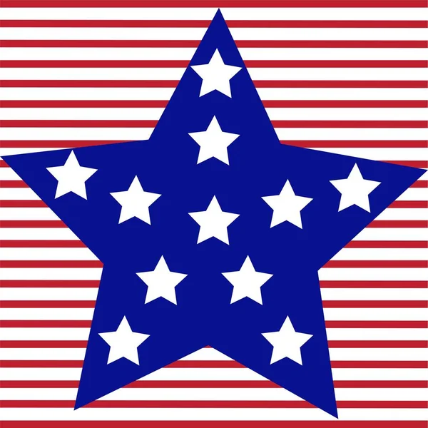 White Stars Blue Star Red Stripes Colors Usa Flag Vector — Stock Photo, Image