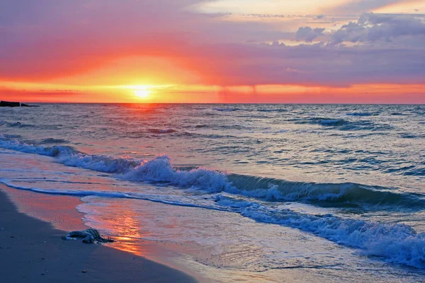 Soluppgång Vid Havet Solen Går Upp — Stockfoto