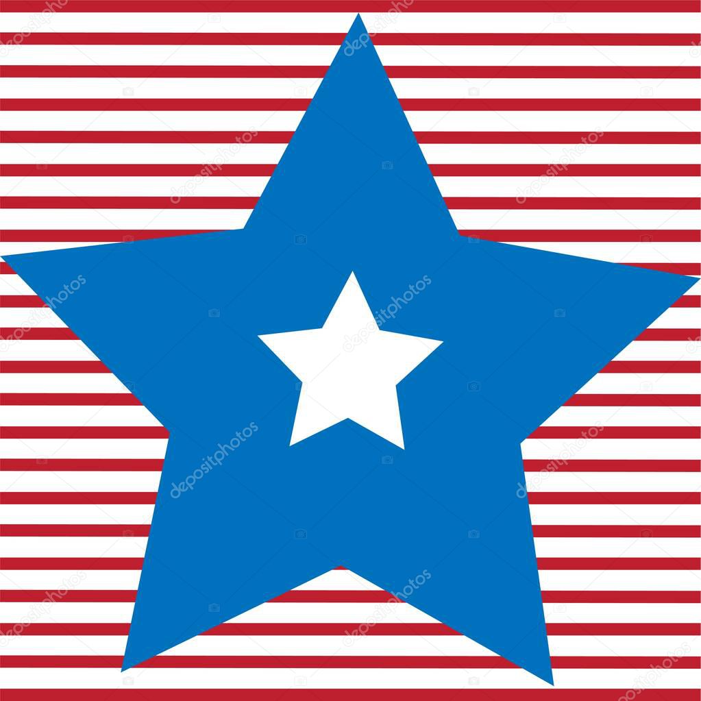 white and blue stars and red stripes colors of usa flag, vector