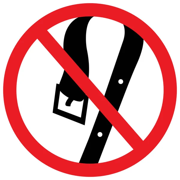 Negro Icono Cinturón Sobre Fondo Blanco Signo Prohibido Vector Signo —  Fotos de Stock