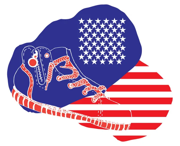 Sneakers Resa Amerika Vektor Handritning Isolat Illustration — Stockfoto