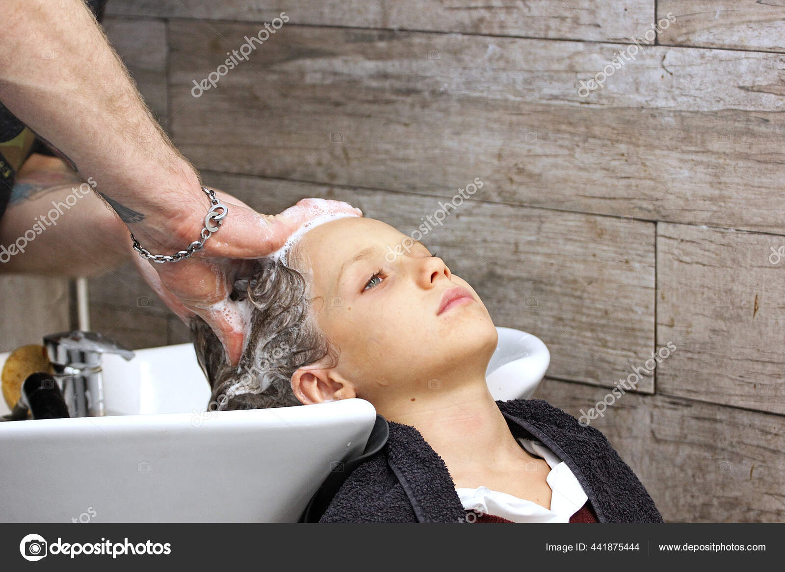 Hairdresser Washes Hair Natural Shampoo Boy Haircut Barber Shop Stock Photo by ©namak 441875444 Hairdresser Washes Hair Natural Shampoo Boy Haircut Barber Shop Stock Photo by ©namak 441875444