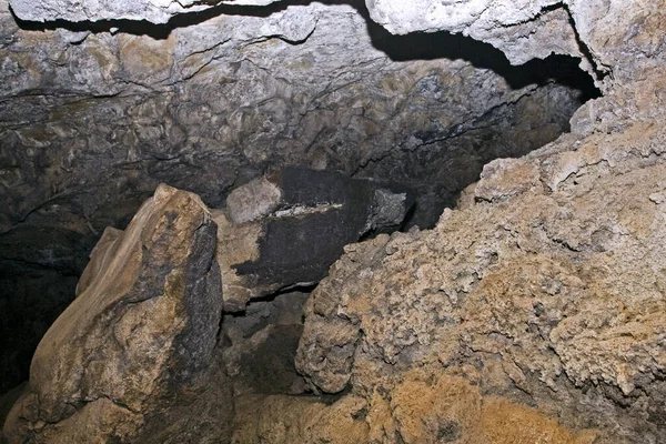 Petrified Lava Underground Lava Cave Natural Background Tenerife Volcanic Island — Stock Photo, Image