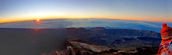 Ver Amanecer Desde Volcán Del Teide Canarias Fondo Natural España — Foto de Stock
