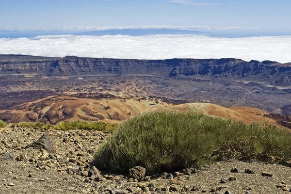 Vulkanikus Kráter Teide Vulkán Közelében Tenerife Szigetén Természetes Háttér Spanyolország — Stock Fotó