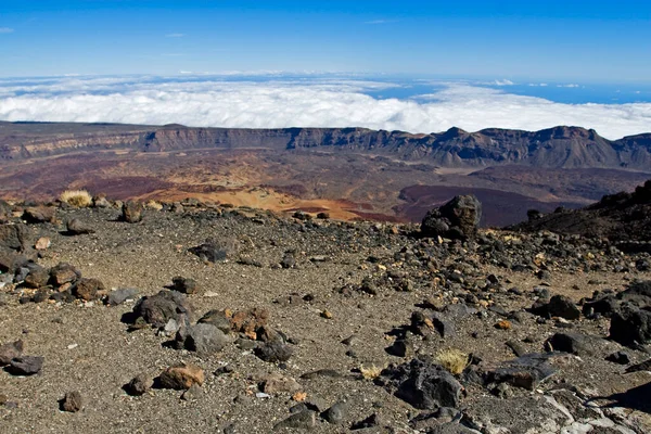 Kilátás Egy Egyéjszakás Megállóra Altavista Hegyi Táborban Teide Vulkán Közelében — Stock Fotó