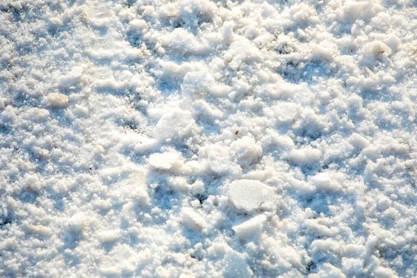 Besneeuwde Natte Sneeuwweg Bovenaanzicht — Stockfoto