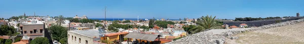 Vue Panoramique Sur Ville Rhodes Depuis Forteresse Après Midi Par — Photo