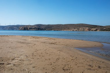 Yunanistan 'ın Rodos adasındaki Ege ve Akdeniz kavşağının manzarası