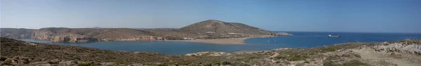 Вид Слияние Эгейского Средиземного Морей Острове Род Греции — стоковое фото