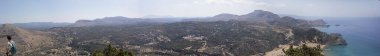 Yunanistan 'ın Rodos kentinden güzel panoramik dağ manzarası