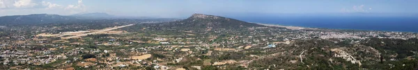 Bela Paisagem Marinha Panorama Com Jogo Filerimos Rhodes Horizonta — Fotografia de Stock