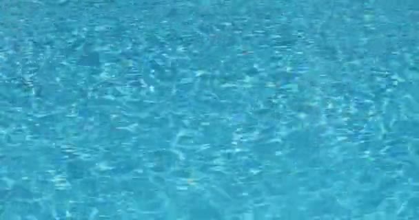 Eau Bleue Cristalline Dans Piscine Fond Naturel Bleu — Video