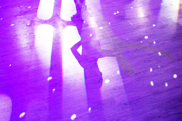 Beautiful Latin American dance on the dance floor, aerial view