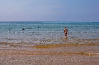 Sicilya 'daki Akdeniz' de sakin bir akşam. Tatiller ve tatiller