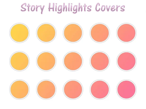 Set Instagram Story Highlights Covers Icons Dalam Bahasa Inggris Warna — Stok Foto