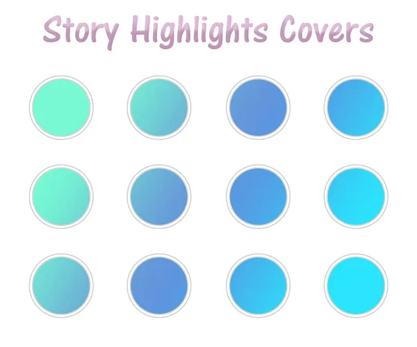 Set Instagram Story Highlights Covers Icons Dalam Bahasa Inggris Warna — Stok Foto