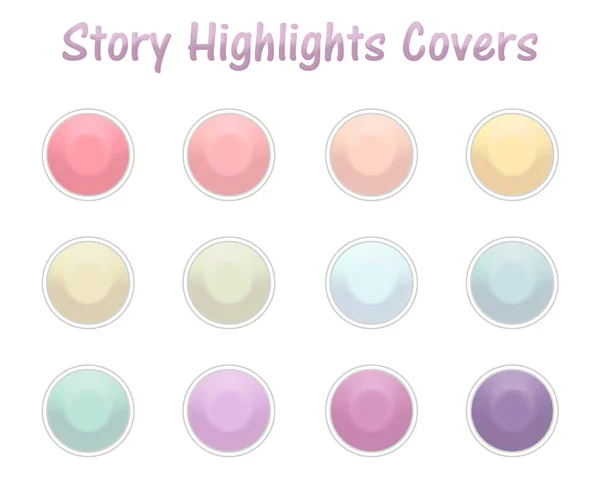 Set Instagram Story Highlights Covers Icons Dalam Bahasa Inggris Latar — Stok Foto