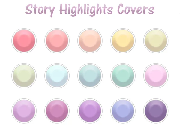 Set Instagram Story Highlights Covers Icons Dalam Bahasa Inggris Latar — Stok Foto