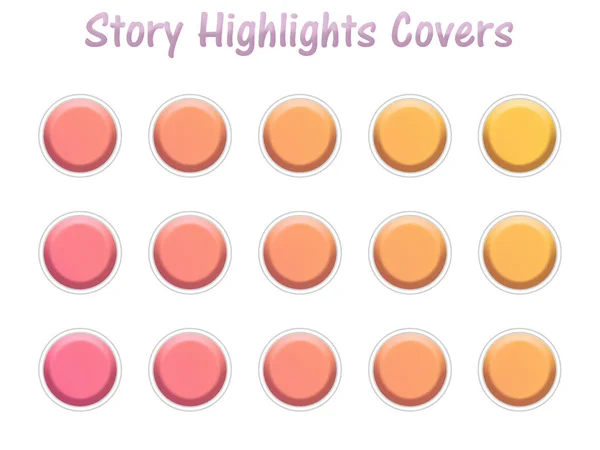 Zestaw Instagram Story Highlights Obejmuje Ikony Kolorowe Tło Gradientowe Zestaw — Zdjęcie stockowe