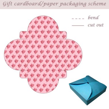 Hediyeler, hediyeler, hediyeler, şekerler, lazer kesimler için basılabilir çok yönlü kağıt ya da karton şenlikli paketleme ve paketleme