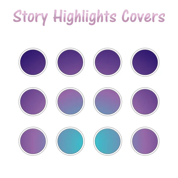 Set of Instagram Story Highlights Covers Icons (dalam bahasa Inggris). Templat blog unik warna-warni — Stok Foto