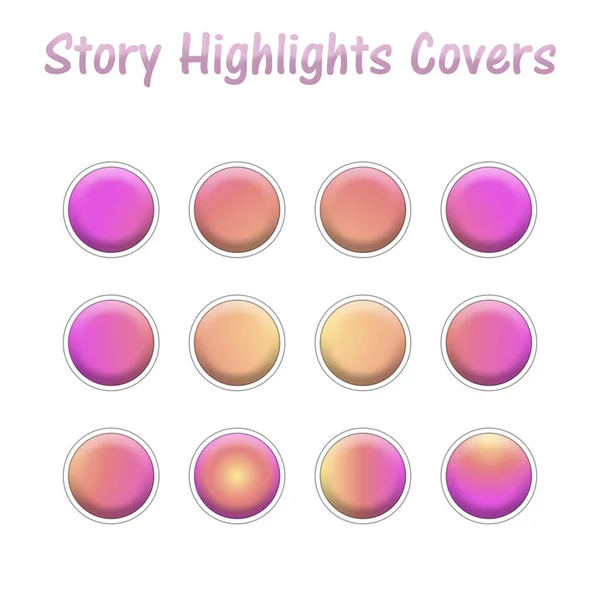 Zestaw Instagram Story Highlights obejmuje ikony. Kolorowe unikalne szablony blogów — Zdjęcie stockowe