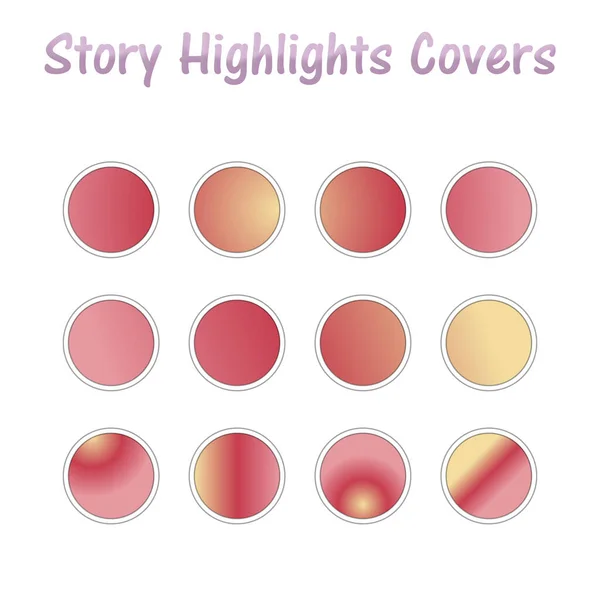 Set of Instagram Story Highlights Covers Icons (dalam bahasa Inggris). Templat blog unik warna-warni — Stok Foto