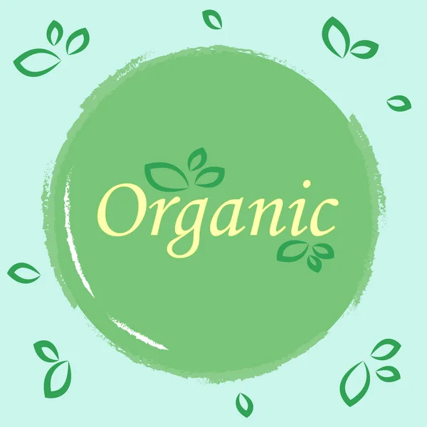 Set of organic healthy fresh food logo sticker, packaging design emblems green — Stock Photo, Image