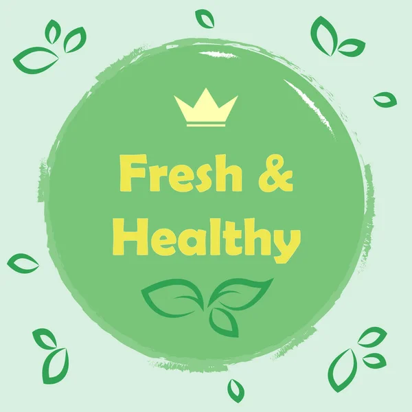 Set of organic healthy fresh food logo sticker, packaging design emblems green — Stock Photo, Image