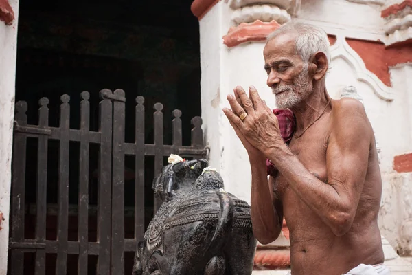 An Old Man at a Temple