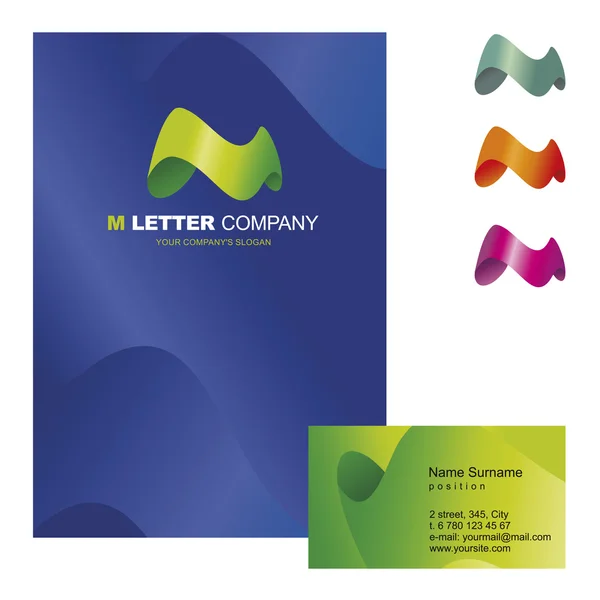 M-letter - logo vettoriale — Vettoriale Stock