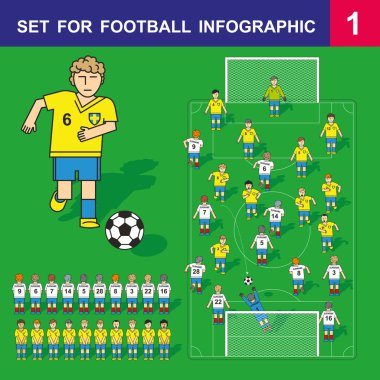 set for football infographic clipart