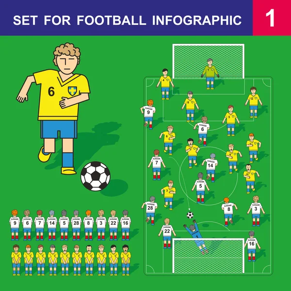 Set pour l'infographie de football — Image vectorielle