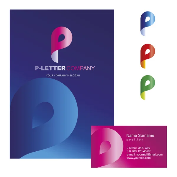 P-letter - Konzept zur Gestaltung des Logos — Stockvektor