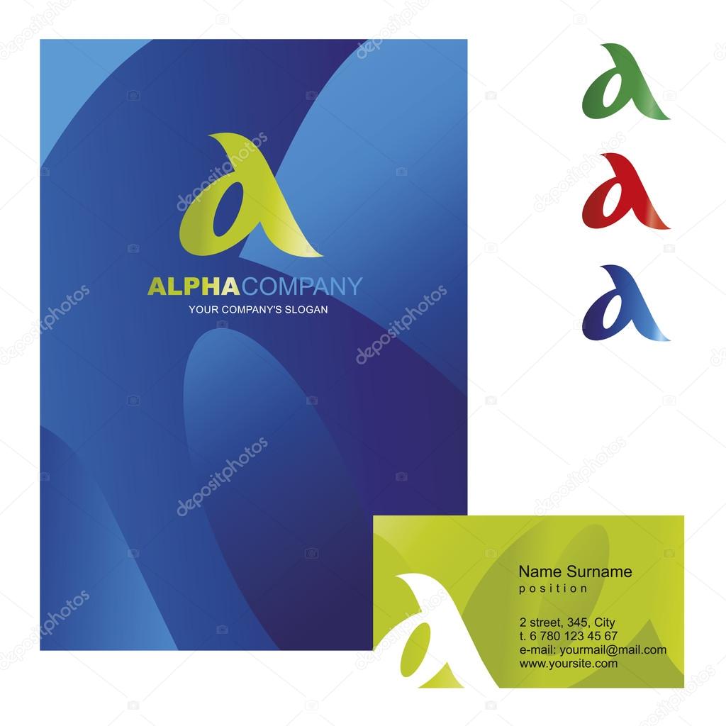 A letter - vector logo design concept illustration. Alpha abstract t letter logo sign for business company. Alpha letter logo corporate identity - visit card, poster, folder, brochure cover.