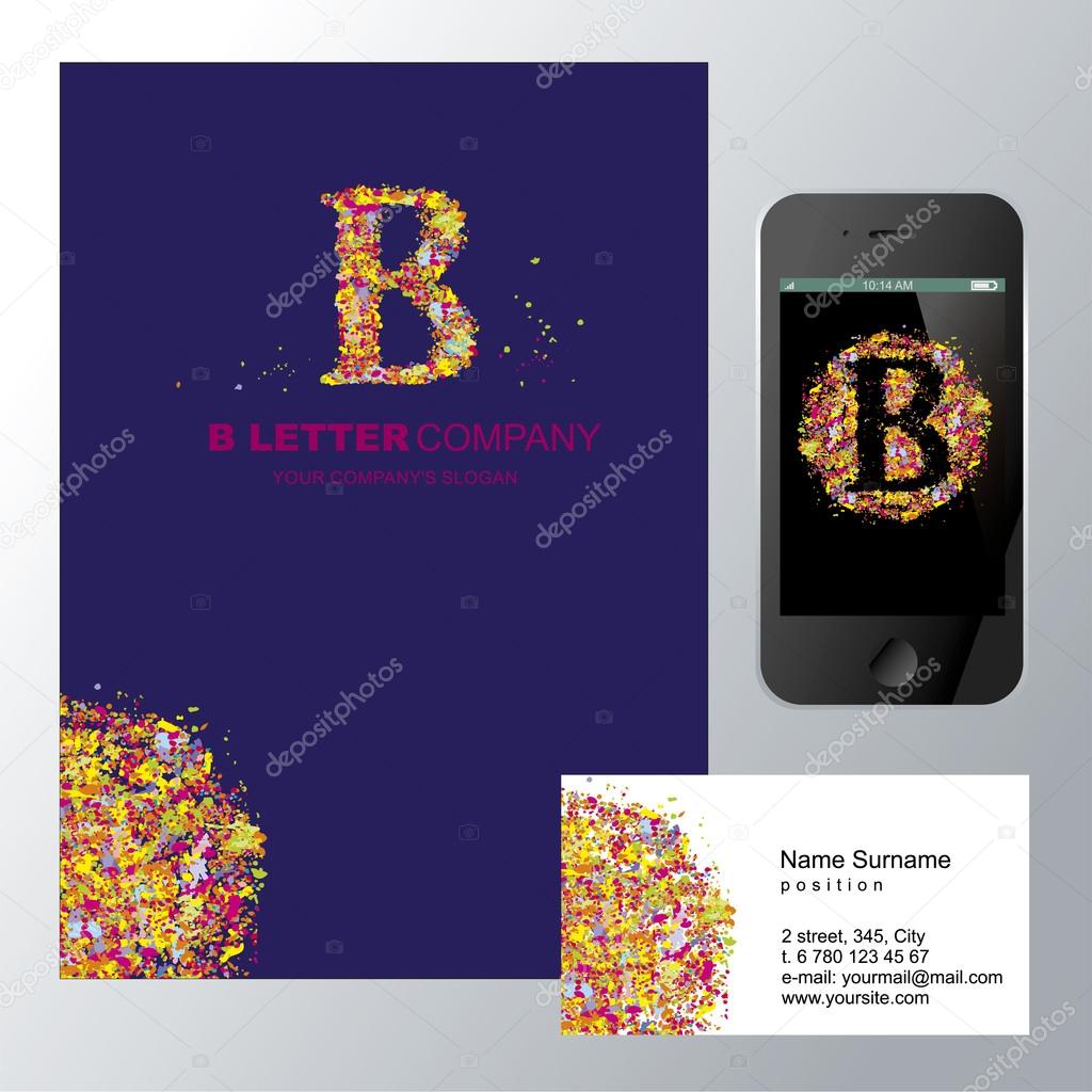B-letter -  logo design concept mozaic