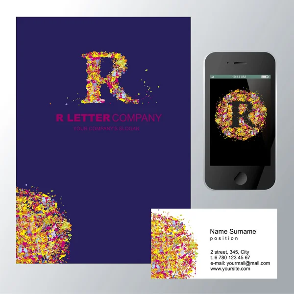 R文字 - ロゴデザインコンセプト — ストックベクタ