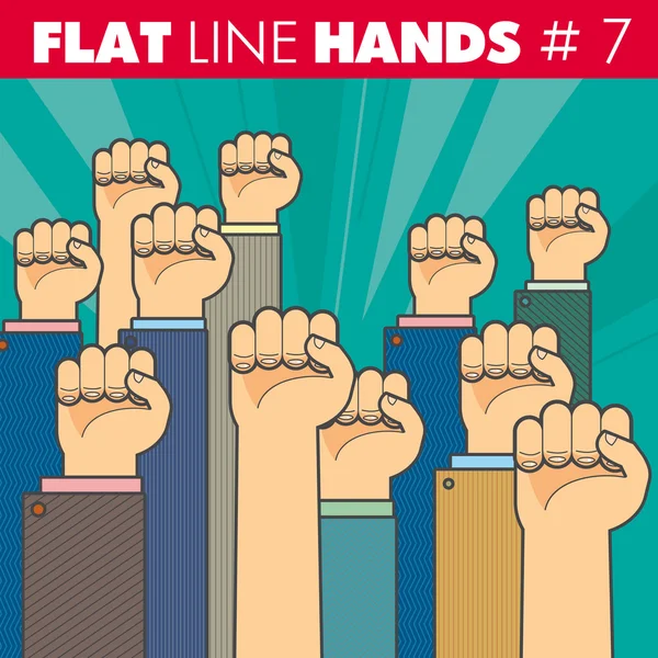 Mãos de linha plana 7 —  Vetores de Stock