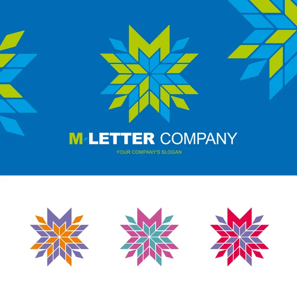 Logo M-brief bedrijf — Stockvector