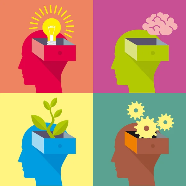 kafa, kafa bir adam, düz tasarım açın