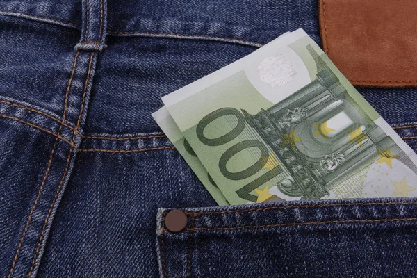 Euros (EUR) en un bolsillo —  Fotos de Stock